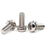 JAEACAHAG Metric Steel Pan Head Screws with External-Tooth Lock Washer