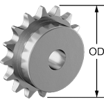 GHJJKBEC Machinable-Bore Corrosion-Resistant Sprockets for ANSI Roller Chain