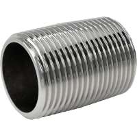 9176K115 Standard-Wall Chrome-Plated Brass Threaded Pipe Nipples and Pipe