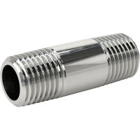 9176K122 Standard-Wall Chrome-Plated Brass Threaded Pipe Nipples and Pipe