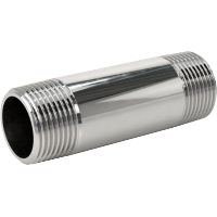 9176K145 Standard-Wall Chrome-Plated Brass Threaded Pipe Nipples and Pipe