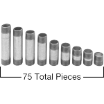 EFGBKCF Standard-Wall Galvanized Steel Threaded Pipe Nipple and Pipe Assortments