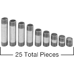 EFGBKHG Standard-Wall Galvanized Steel Threaded Pipe Nipple and Pipe Assortments